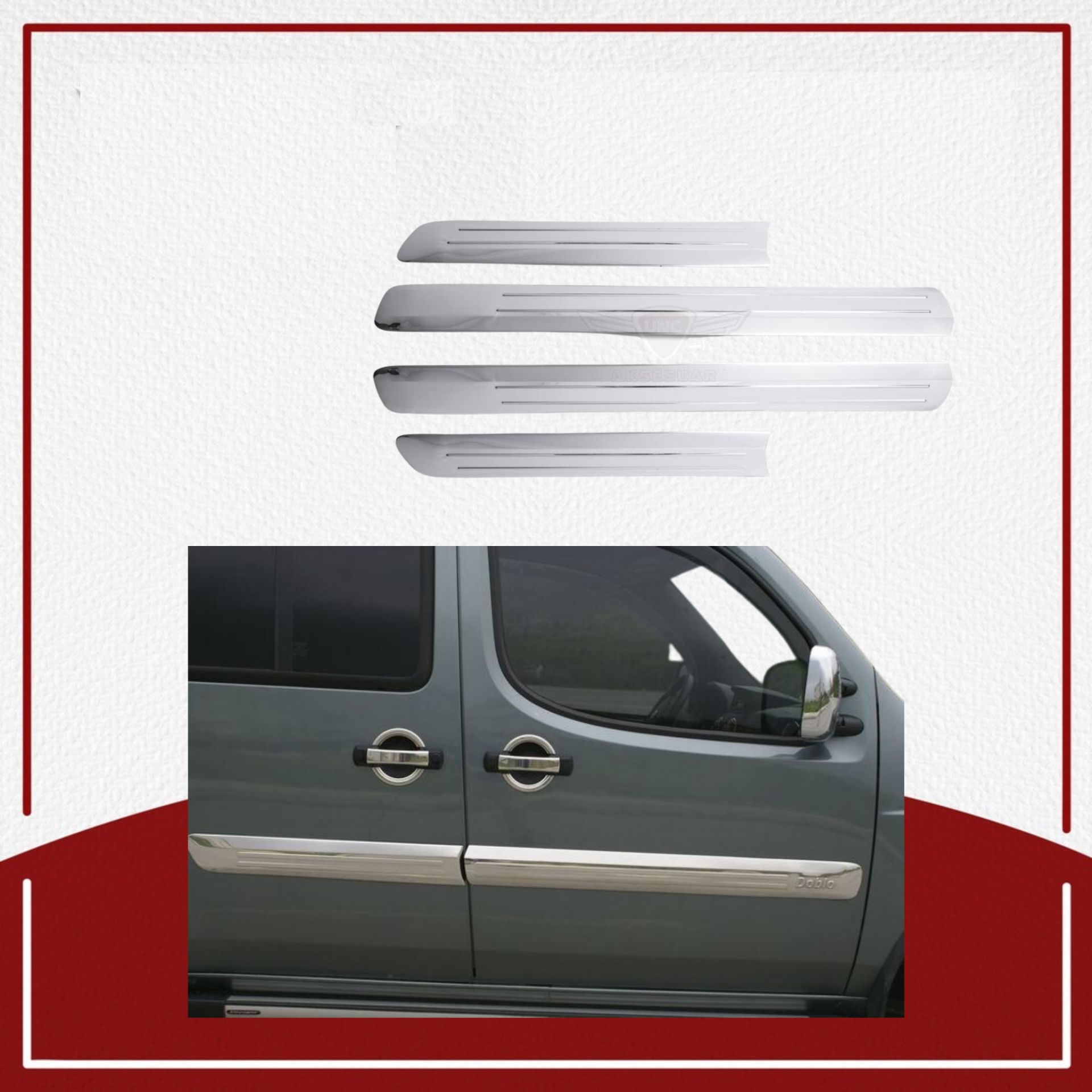 Fiat Doblo Yan Kapı Çıtası 2006-2010 Paslanmaz Çelik