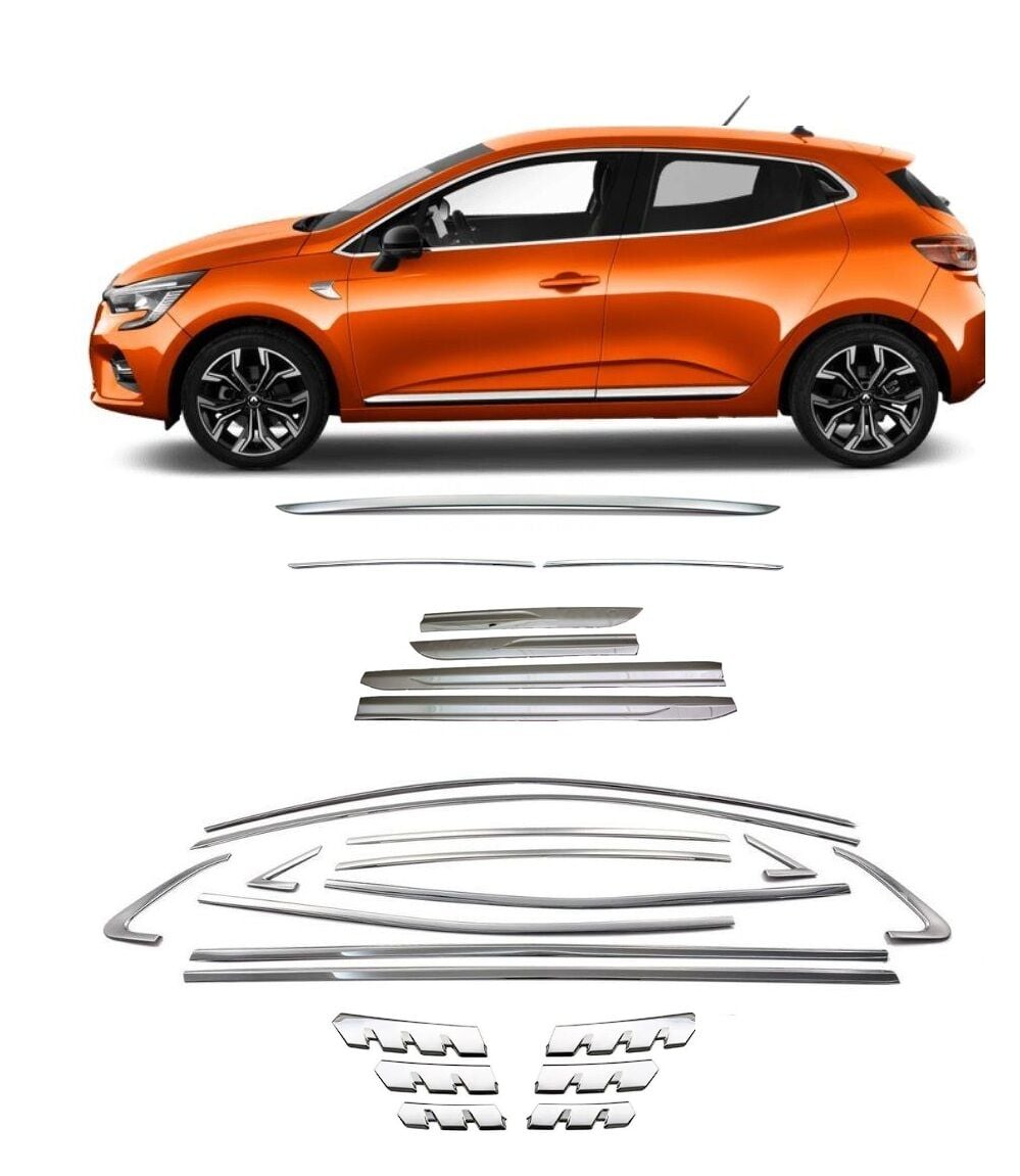 Renault clio 5 komple full krom nikelaj kaplama seti 2020+ 25 parça