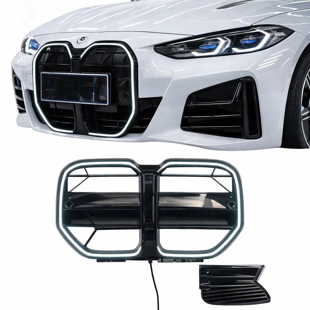 Bmw g22 g23 m4 cs ledli ön böbrek panjur ızgara pianoblack 2020+