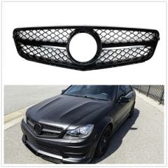 Mercedes w204 c63 amg ön panjur ızgara seti pianoblack