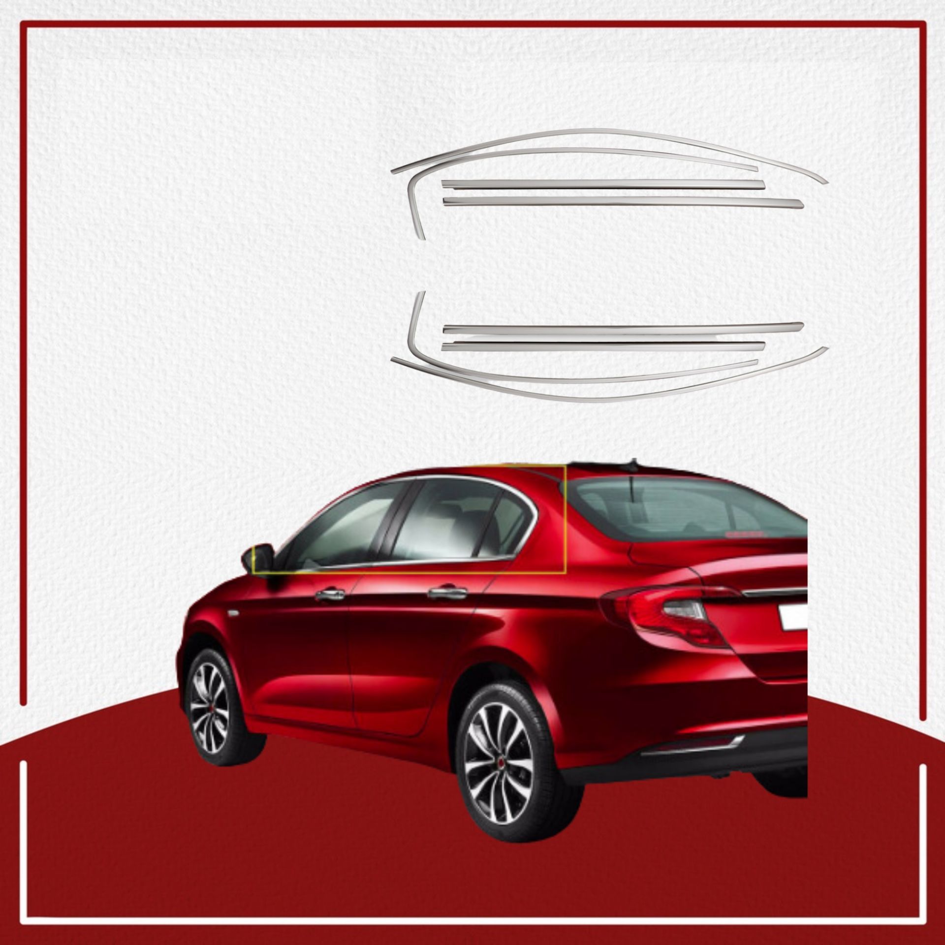 Fiat Egea Cam Çerçevesi 2015- HB/SD Cross Paslanmaz Çelik