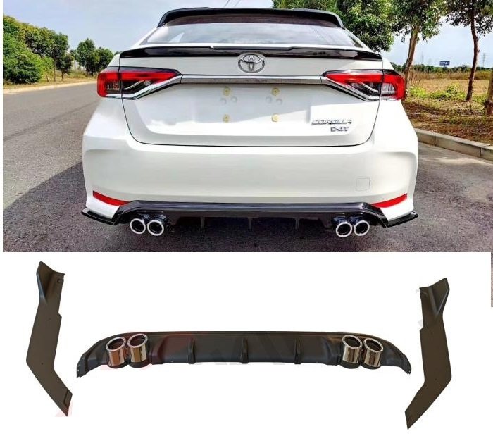 Toyota corolla arka tampon difüzör ve flap takımı sedan 3 parça 2019+