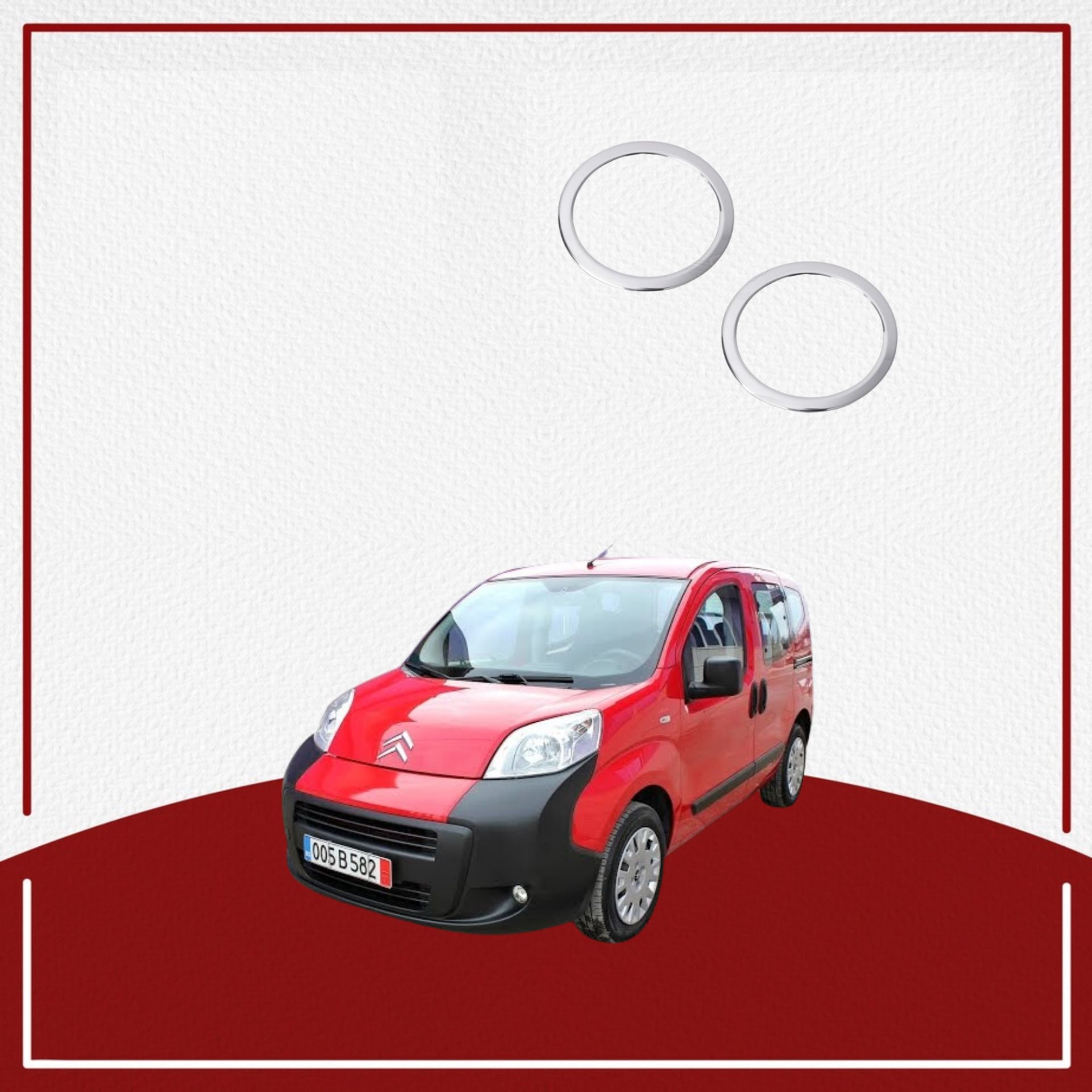 Citroen Nemo Sis Farı Çerçevesi 2010- Paslanmaz Çelik