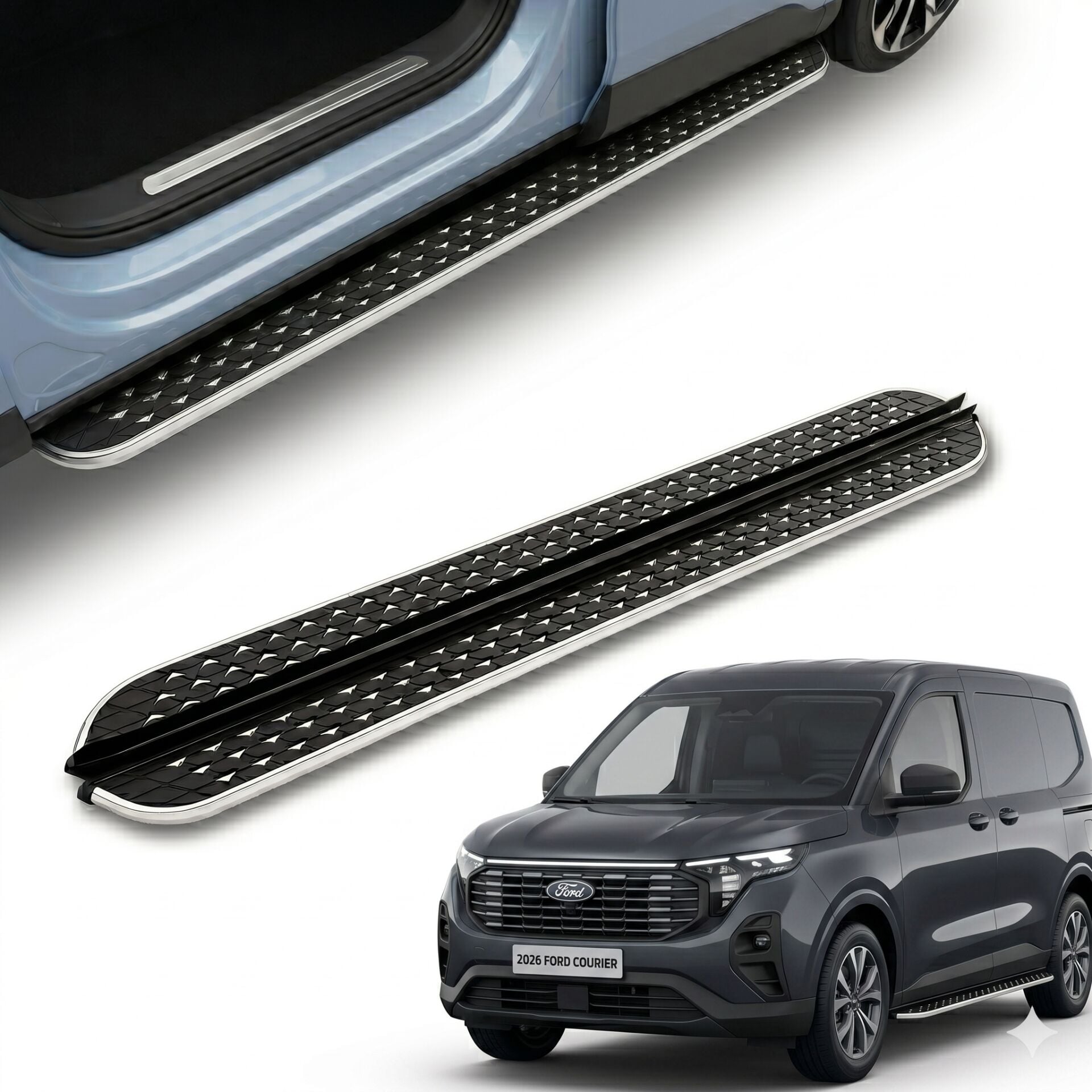 Ford courier yan basamak marşbiyel koruma flory 2024+