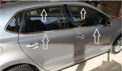 Vw polo 6r 6c cam çerçevesi kenar çıtası krom tamtur 2009 / 2018 16 parça