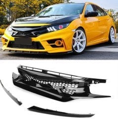 Honda civic fc5 için uygundur ön panjur ızgara ve far kaşları fc450 model 2016+