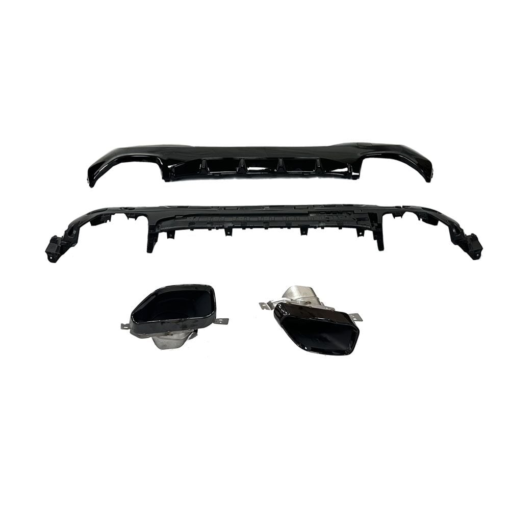 Bmw g22 g23 arka difüzör ve egzoz ucu seti braketli siyah