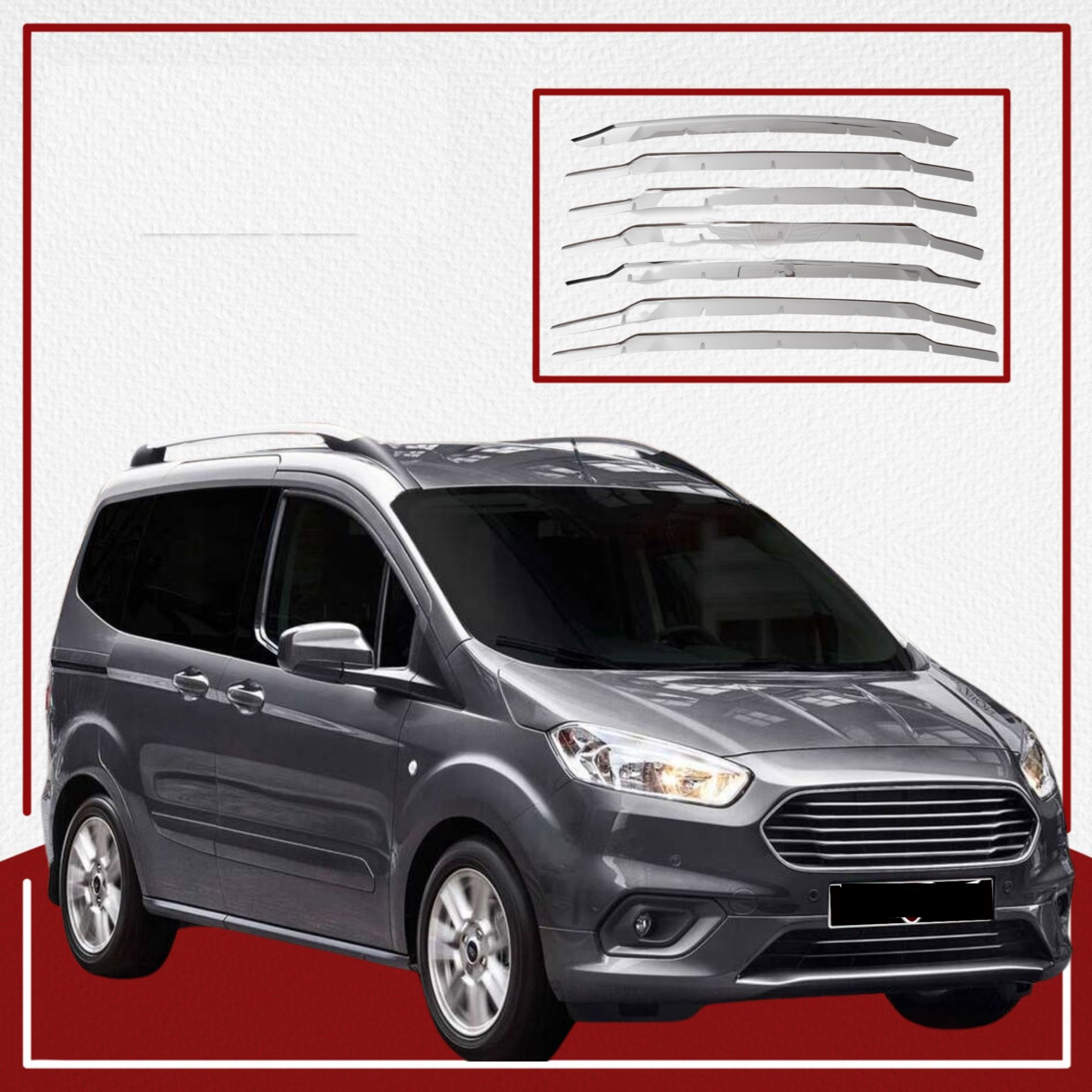 Ford Courier Ön Panjur 2018- Paslanmaz Çelik