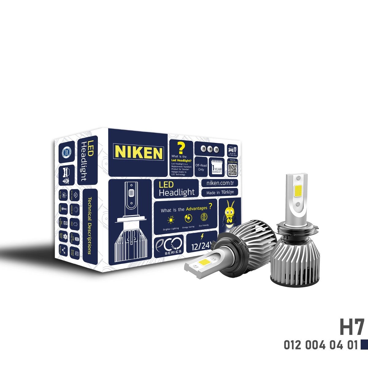 H7 led xenon far ampulü seti niken eco 8000lm