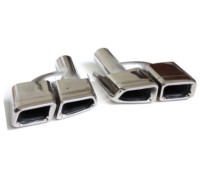 Mercedes w204 w213 c63 e63 amg egzoz ucu set krom 4 çıkış kare