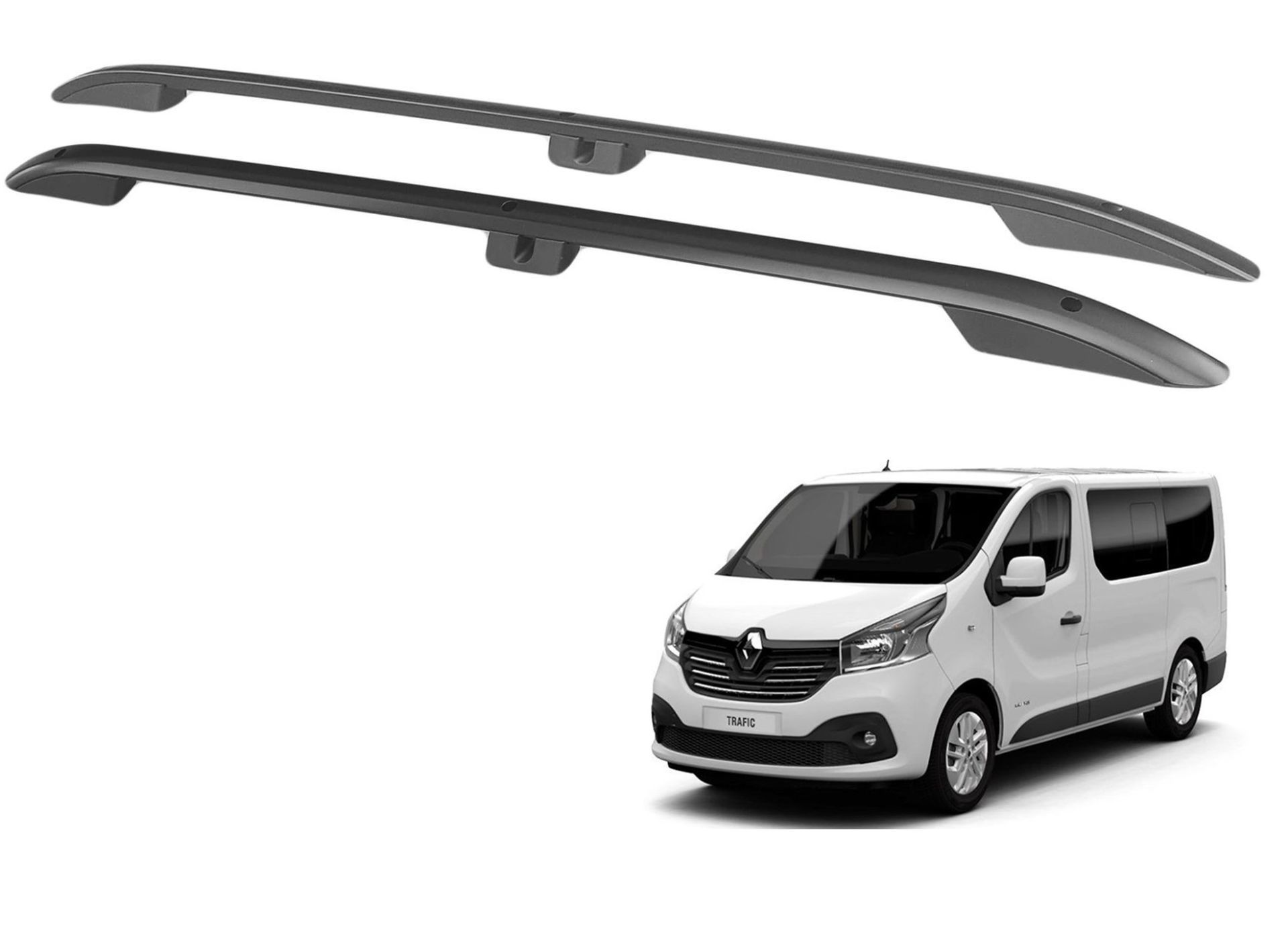 Renault trafic tavan çıtası port bagaj taşıyıcı uzun siyah 2015+