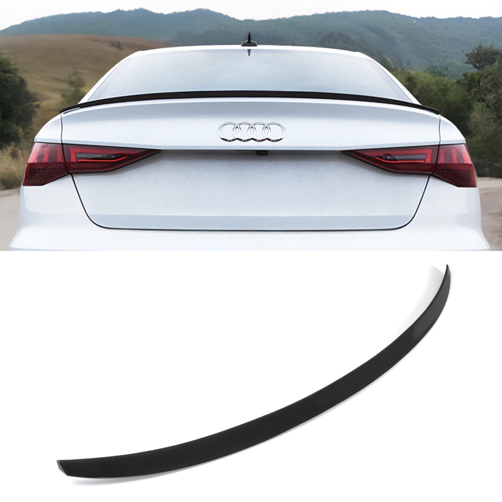 Audi a3 8y sedan bagaj üstü spoiler pianoblack s3 model 2021+
