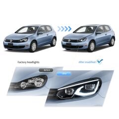 Vw golf 6 ön far lambası 8,5 dizayn led 2009 / 2013