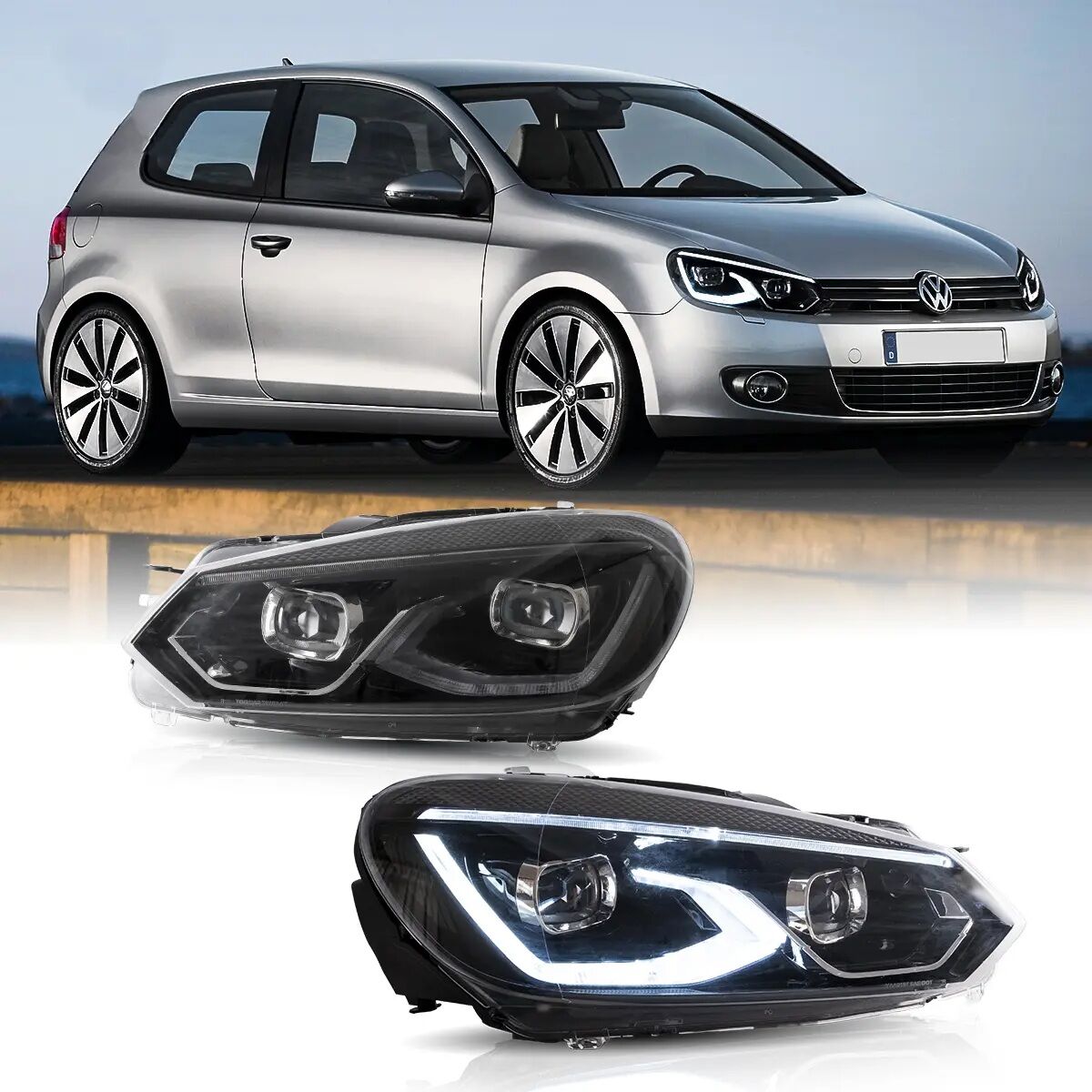 Vw golf 6 ön far lambası 8,5 dizayn led 2009 / 2013