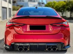 Bmw g22 psm yarasa bagaj üstü spoiler siyah boyalı plastik 2020+