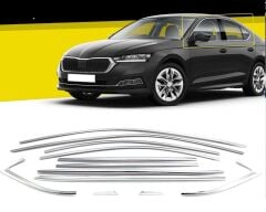 Skoda octavia cam çerçevesi kenar çıtası krom tamtur 2020+ 12 parça