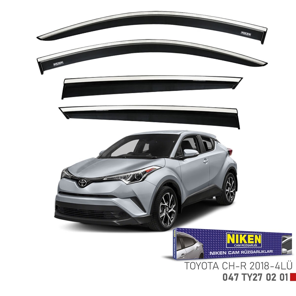 Toyota chr cam rüzgarlığı kromlu niken 2018 / 2024