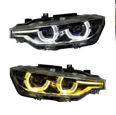 Bmw f30 ön far lambası ledi lci model yellow drl halogen uyumlu 2012 / 2018