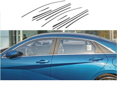 Hyundai elantra cam çerçevesi kenar çıtası krom 2021+ 12 parça
