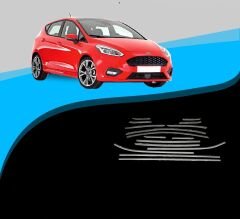 Ford fiesta mk7 cam çerçevesi kenar çıtası krom tamtur 2019+ 16 parça