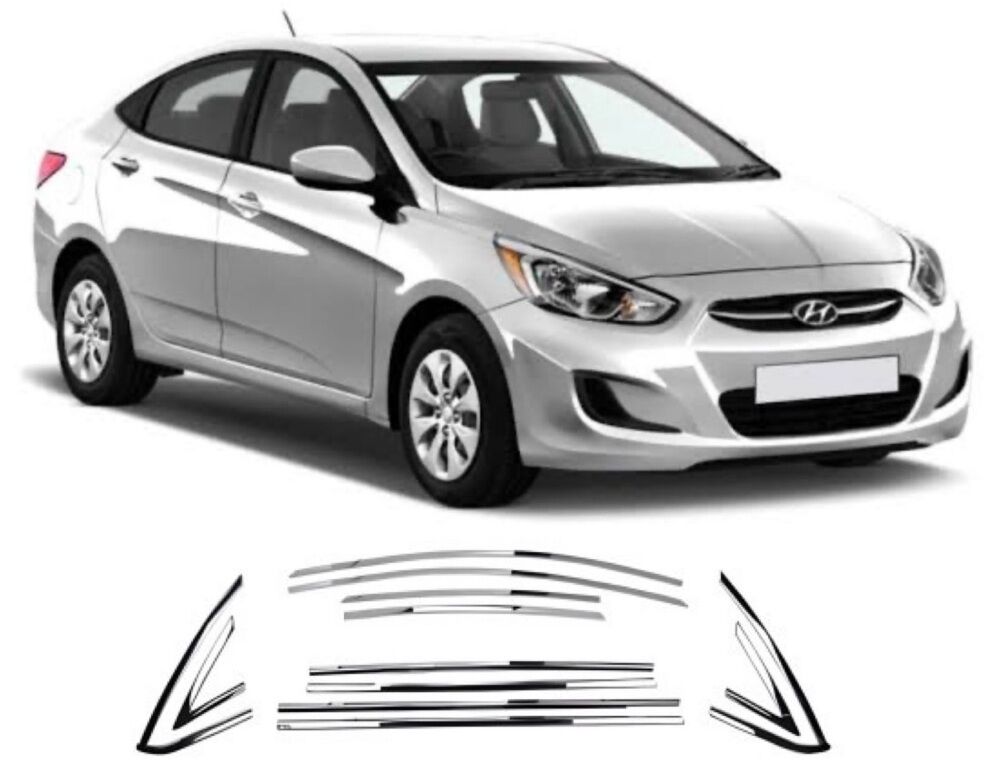 Hyundai blue cam çerçevesi kenar çıtası krom tamtur 14 parça