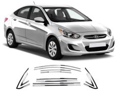 Hyundai blue cam çerçevesi kenar çıtası krom tamtur 14 parça