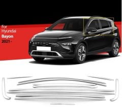 Hyundai bayon cam çerçevesi kenar çıtası krom tamtur 12 parça