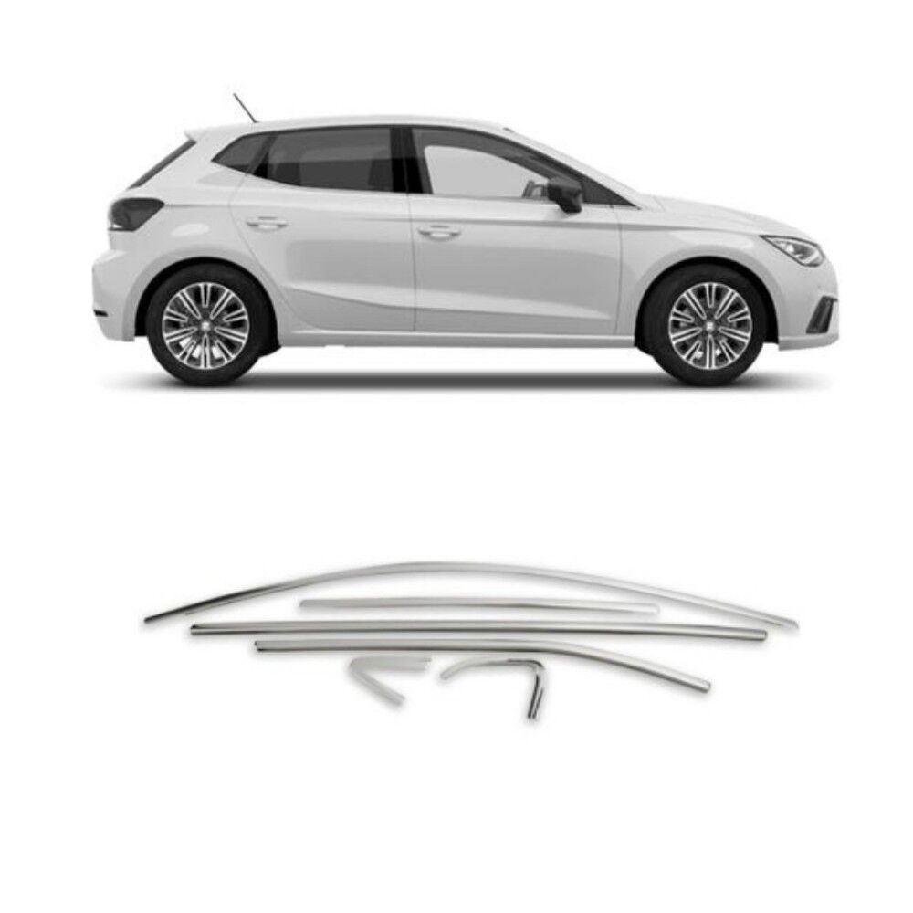 Seat ibiza cam çerçevesi kenar çıtası krom tamtur 2017+ 14 parça