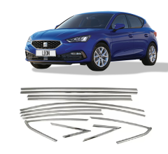 Seat leon cam çerçevesi kenar çıtası krom tamtur 2021+ 10 parça