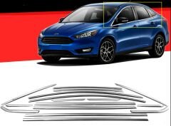 Ford focus 3 sedan cam çerçevesi kenar çıtası krom tamtur 2011/ 2018 12 parça