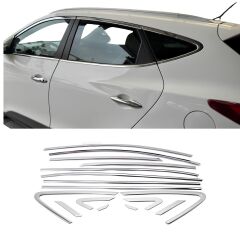 Hyundai ix35 cam çerçevesi kenar çıtası krom tamtur 16 parça