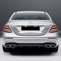 MERCEDES W213 E63 SIYAH DIFÜZÖR & EGZOZ SETI (NORMAL SEDAN) 2017+ & SIYAH EGZOZ ILE