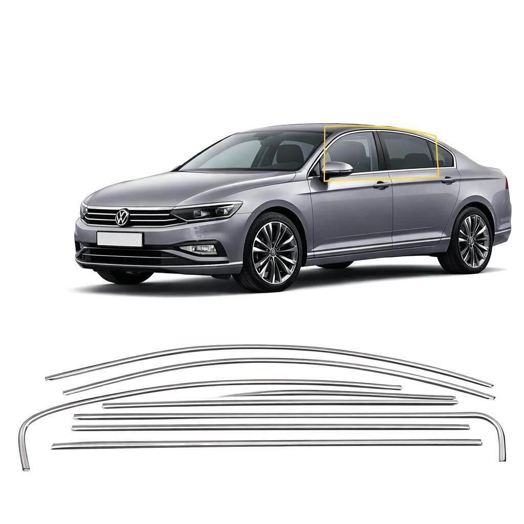 Vw passat b8.5 cam kenar çıtası çerçevesi kromu 8 parça 2019+