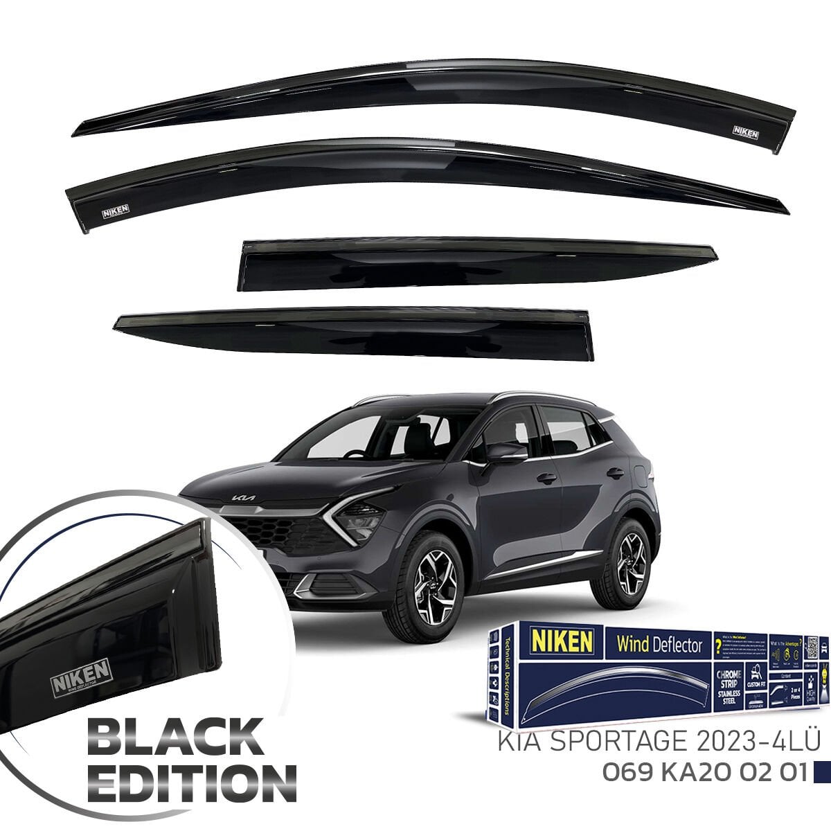 Kia sportage cam rüzgarlığı siyah kromlu black edition niken 2021+