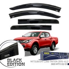 Mitsubishi l200 cam rüzgarlığı siyah kromlu black edition niken 2015+