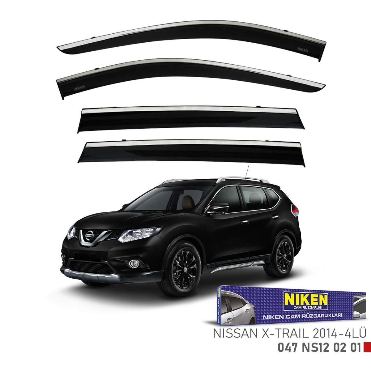Nissan xtrail cam rüzgarlığı kromlu 2014+ niken