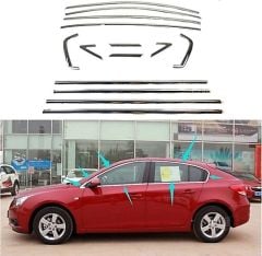 Chevrolet cruze hb cam çerçevesi kenar çıtası krom tamtur 14 parça