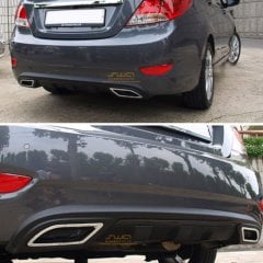 Hyundai blue difüzör arka tampon çift çıkış egzoz gri