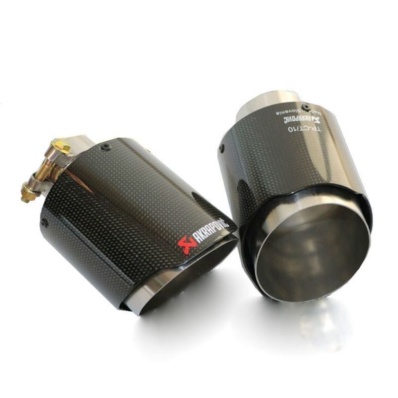 Akrapoviç egzoz ucu karbon yuvarlak tekli 100mm