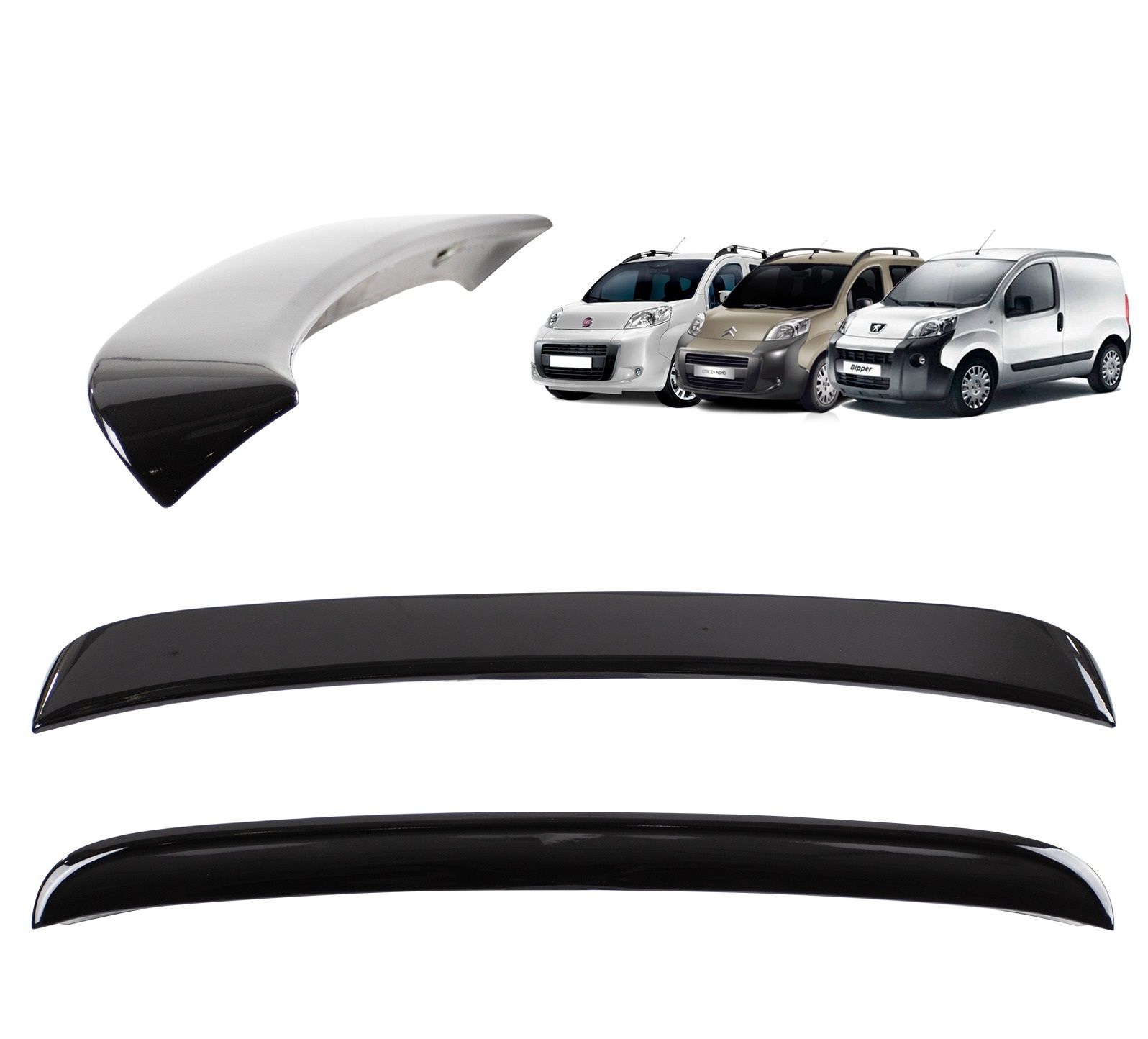 Fiat fiorino bagaj üstü spoiler siyah boyalı plastik