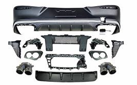 Mercedes glc w254 glc43 arka tampon difüzörü ve egzoz ucu krom