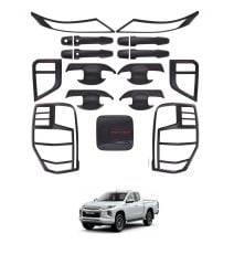 Mitsubishi l200 dış kaplama seti siyah set full 2019+ 17 parça