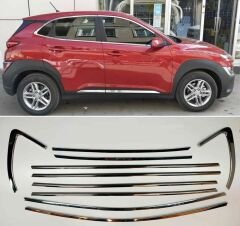Hyundai kona cam çerçevesi kenar çıtası krom tamtur 2020+