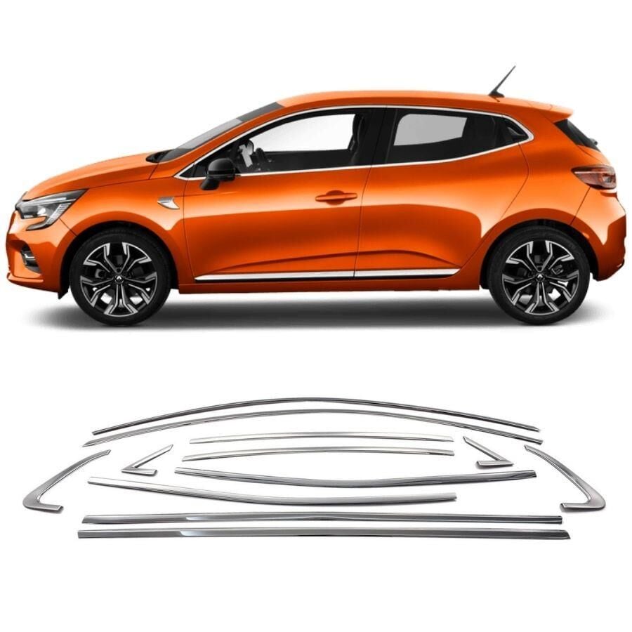 Reno clio 5 cam çerçevesi kenar çıtası krom tamtur 2020+ 12 parça