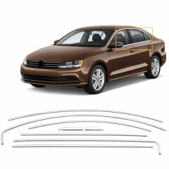 Vw jetta cam çerçevesi kenar çıtası krom tamtur 2011 / 2020 12 parça