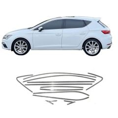 Seat Leon cam çerçevesi kenar çıtası krom tamtur 2013 / 2020 12 parça