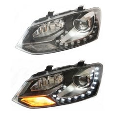 Vw polo 6r 6c ön far bi-xenon gti krom şerit 2011 / 2018