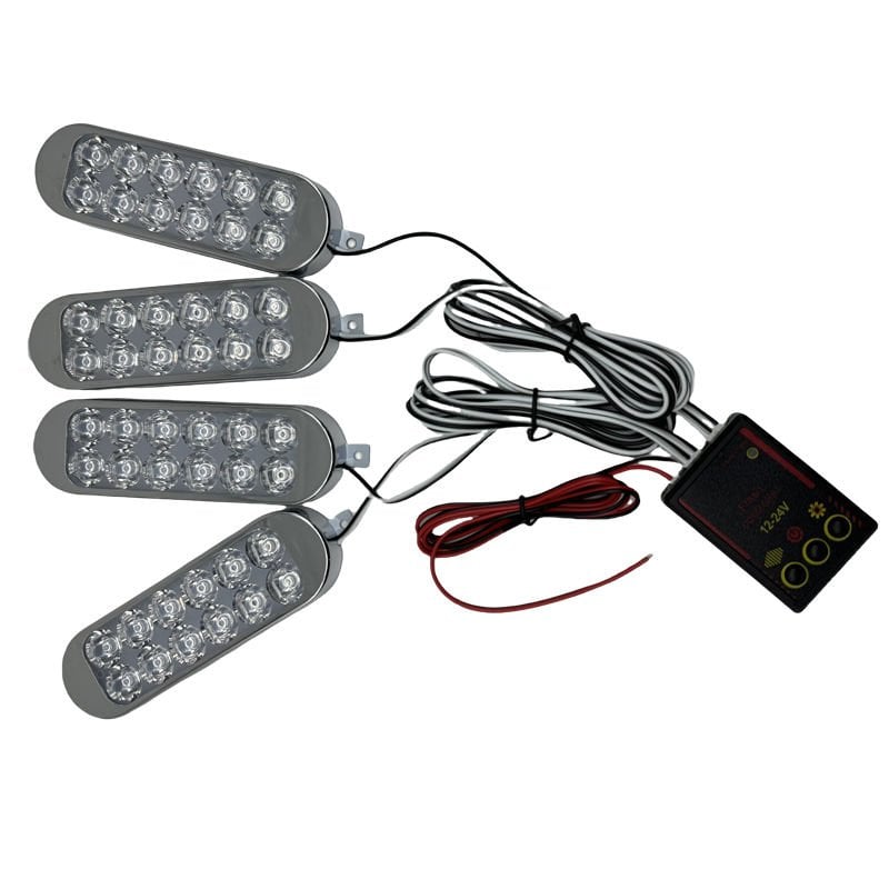 Flaş lamba 4'lü set kumandalı sarı-sarı 12-50v / LAPA213-1