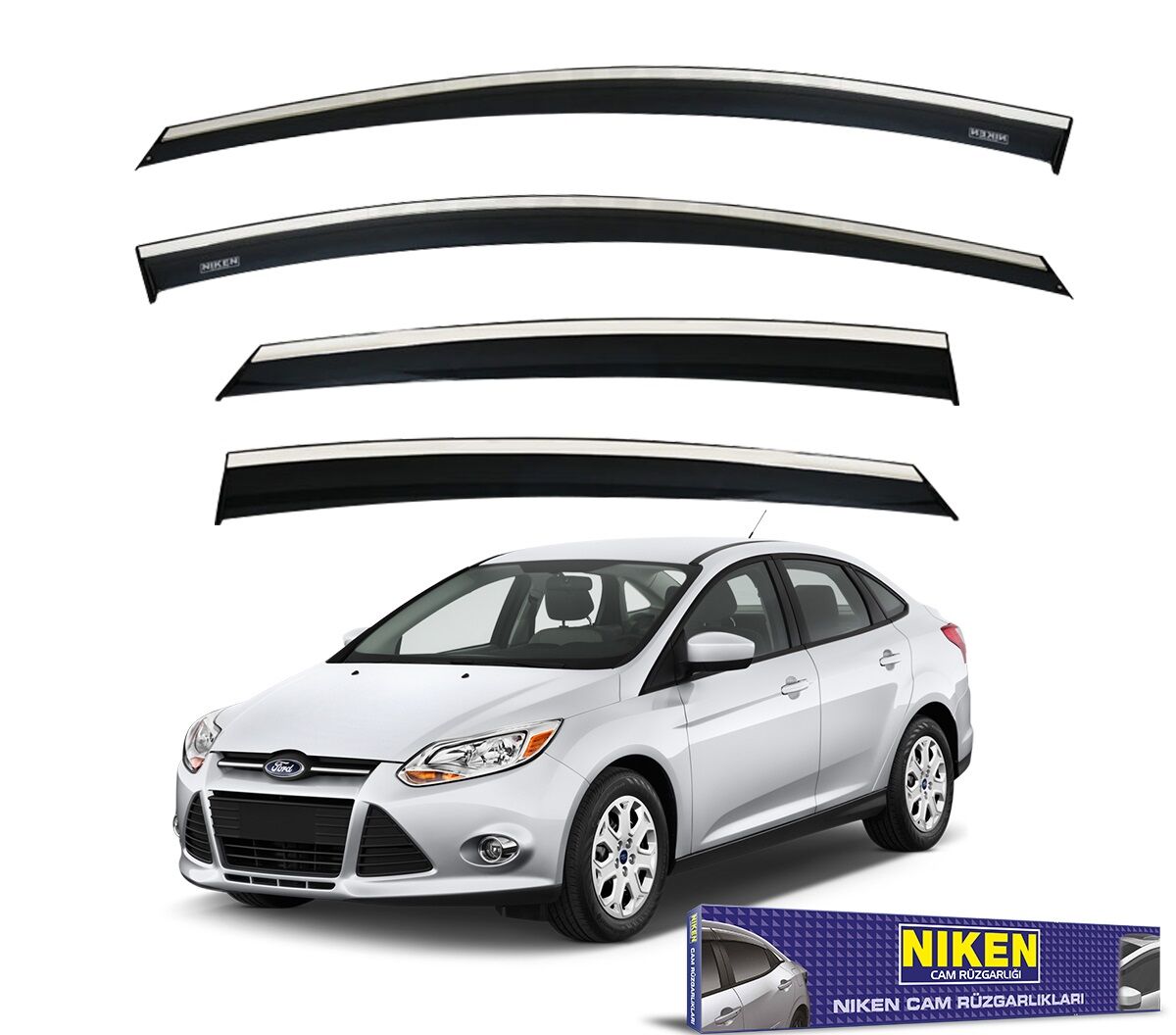 Ford focus 3 cam rüzgarlığı kromlu 2012+ niken