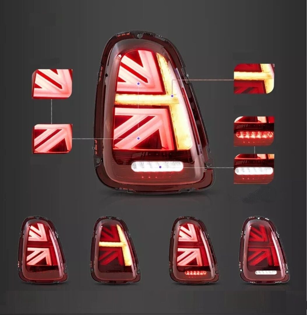 Mini cooper r55 r56 r57 union jack stop lambası ledli kırmızı 2008 / 2014
